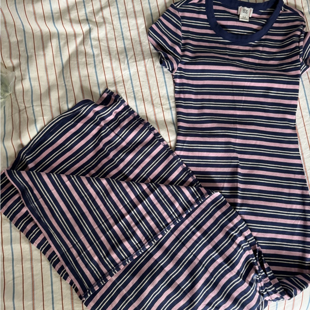 Striped women’s t-shirt maxi dress size small